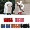4pc Thick Warm Windproof Winter Pet Dog Shoes Anti-slip Snow Booties Footwear