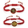 Christian Bracelet Of Saint Benedict, Red Or Black Cord Chain, Saint Benedict Cross Bracelet, Lucky Charm, Jewelry For Men And Women.