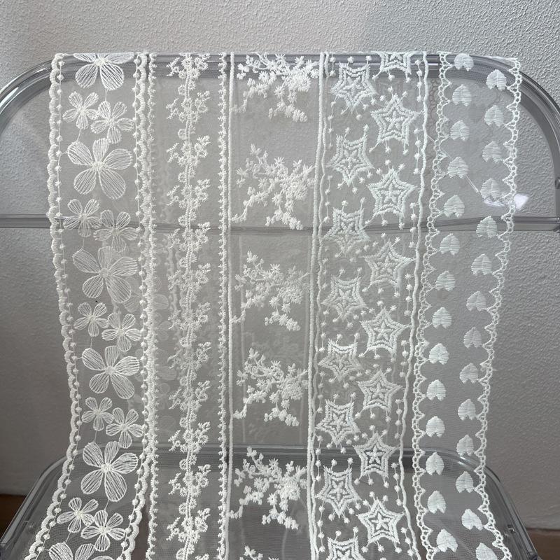 Embroidery Long Ribbon And Belt Accessories French Lace Scarf Summer Hollow Floral Long Ribbon Scarves Hair Tie Snood Headband