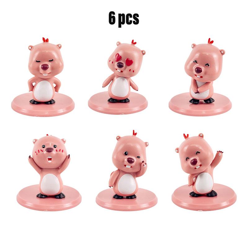 Zanmangloppy Figurine 6pcs Action Figure Model Toys Desktop Decoration Kids Gift