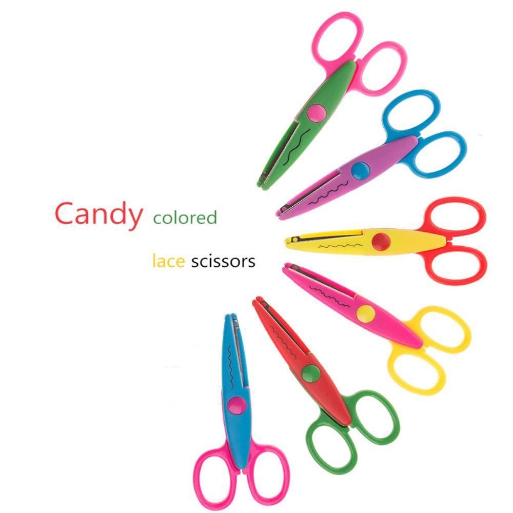 Wavy Pattern Stationery Scissors Small Round Head Kawaii Lace Scissors  Children Gifts