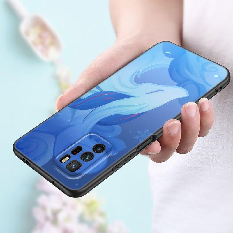 Genshin Impact Logo Phone Case For Xiaomi Redmi Note 11 10 9 8 Pro 11T 5G 10T 10S 9S 9T 9i 9C 9A 8T Soft TPU Black Cover Funda