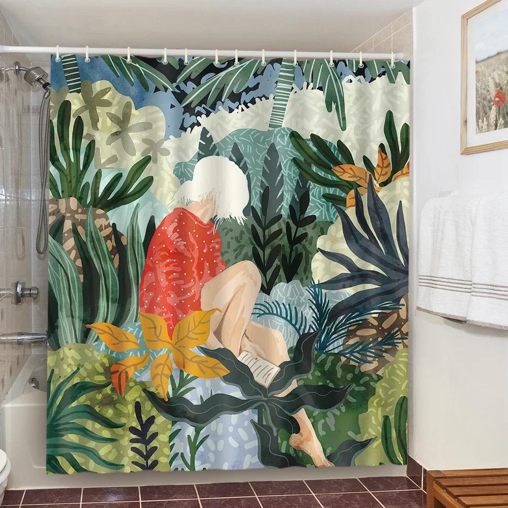 Get Naked Sexy Woman White Shower Curtain Waterproof High Quality Polyester Fabric Beach Washable Original Cortinas Home Decor