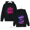 Soft Children Hoodie, Front Letter And Back Split Cartoon Character Panel Print, Autumn Winter Long Sleeve Pullover Sweatshirt For Kids Daily Wear
