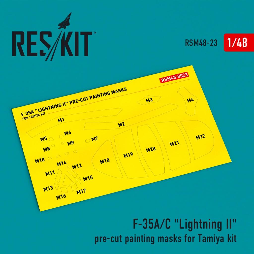 Reskit Paint Masking Stickers Plastic Model Kit 1/48 F-35A/C (for Tamiya) RSKM48-0023 (Airplane)