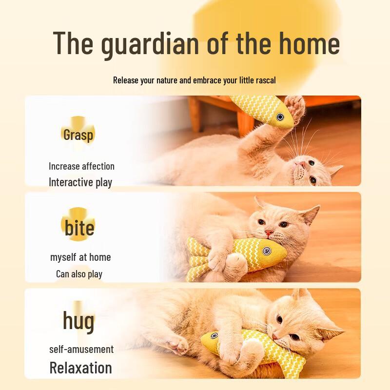 8-Pack Silent Linen Fish Cat Teaser Toys