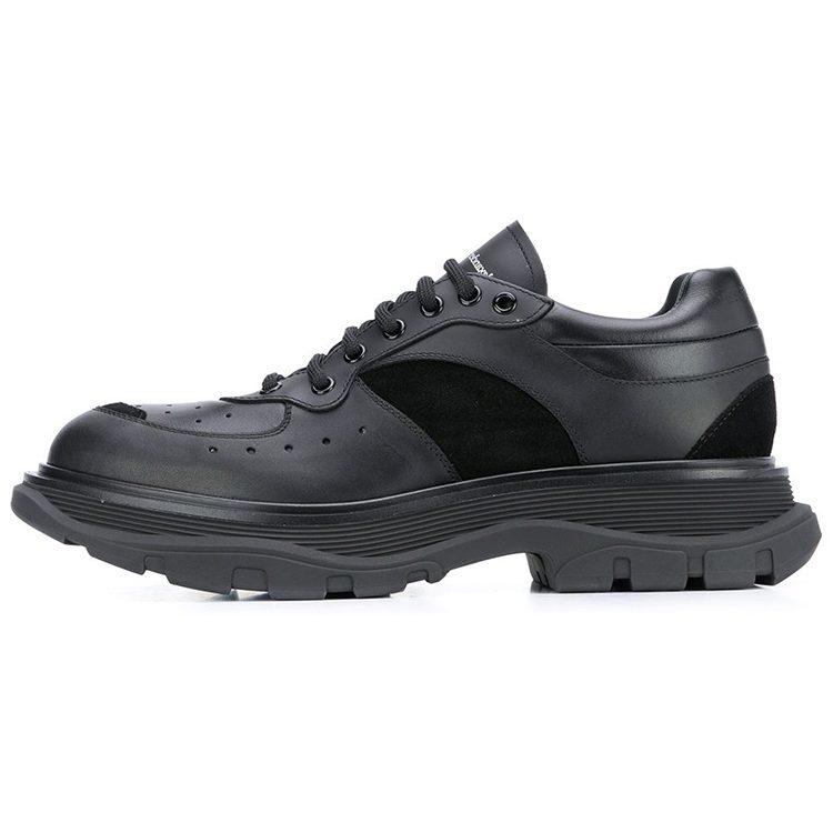 Alexander McQueen Tread Suede panelled Leather Trainers 'Black' 627222WHRH51081