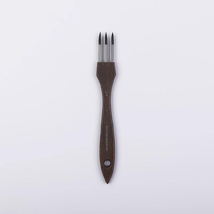 Dense Bristle Art Brush Wooden Handle Art Painting Comb Brush Smooth Painting Experience for Watercolor Acrylic Painting