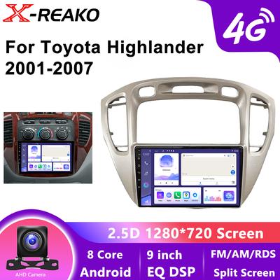2 Din Android 12 per Toyota Highlander 1 XU20 2001-2007 Autoradio Multimedia Video Player Navigazione CarPlay Stereo DVD Unità principale