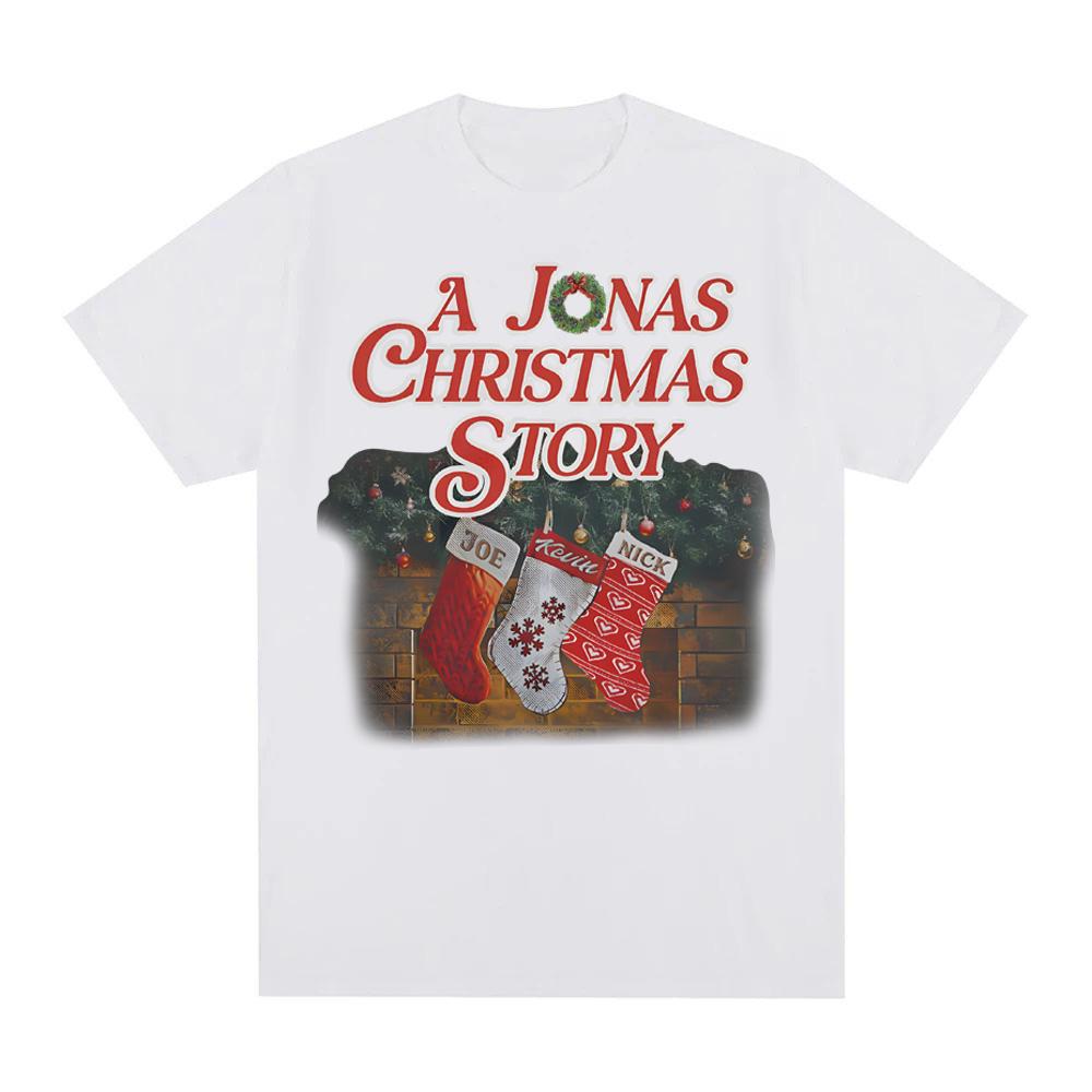 A Jonas Christmas Story Tee 2025 Jonas Band s Same Style Tee-shirt Harajuku High Quality 100% Cotton Christmas Day Costumes XS