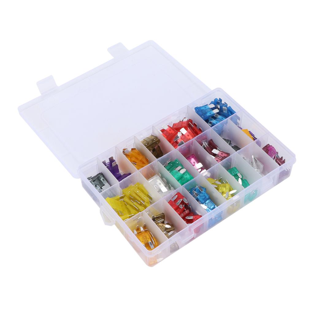 300pcs Blade Fuse Assortment Small Medium with Puller 2 3 5  7.5 10 15 20 25 30 35 40AMP for Car Boat Truck