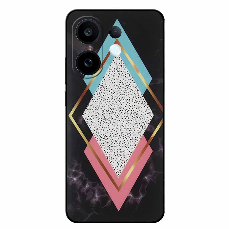 For Vivo S30 5G Cases V2464A Marble Painted Silicone Back Cover Cases For V2464A Soft Black Funda VIVO S30 TPU Cases Vivo S30 5G