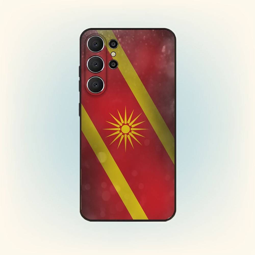 

M-Macedonia Flag Phone Case For Samsung S26,S25,24,23,22,30,21,10,9,Ultra,Plus,Lite,Black Soft Case Samsung S21lite