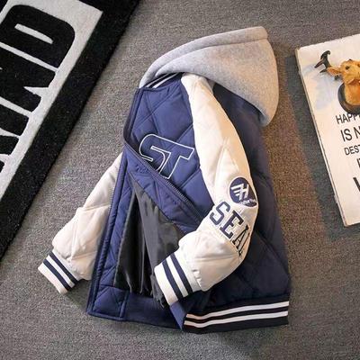 Gepolsterte Jacke für Jungen, Winter 2024: Verdickter Baumwollmantel für mittelgroße und große Kinder, Trendiger Herbst-Winter-Stil