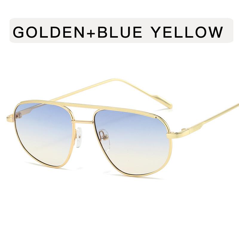 

Retro Alloy Sunglasses Women New Vintage Small Metal Frame Pilot Sun Glasses Ladies Punk Double Dridge Shades Eyewear Uv400 As Picture