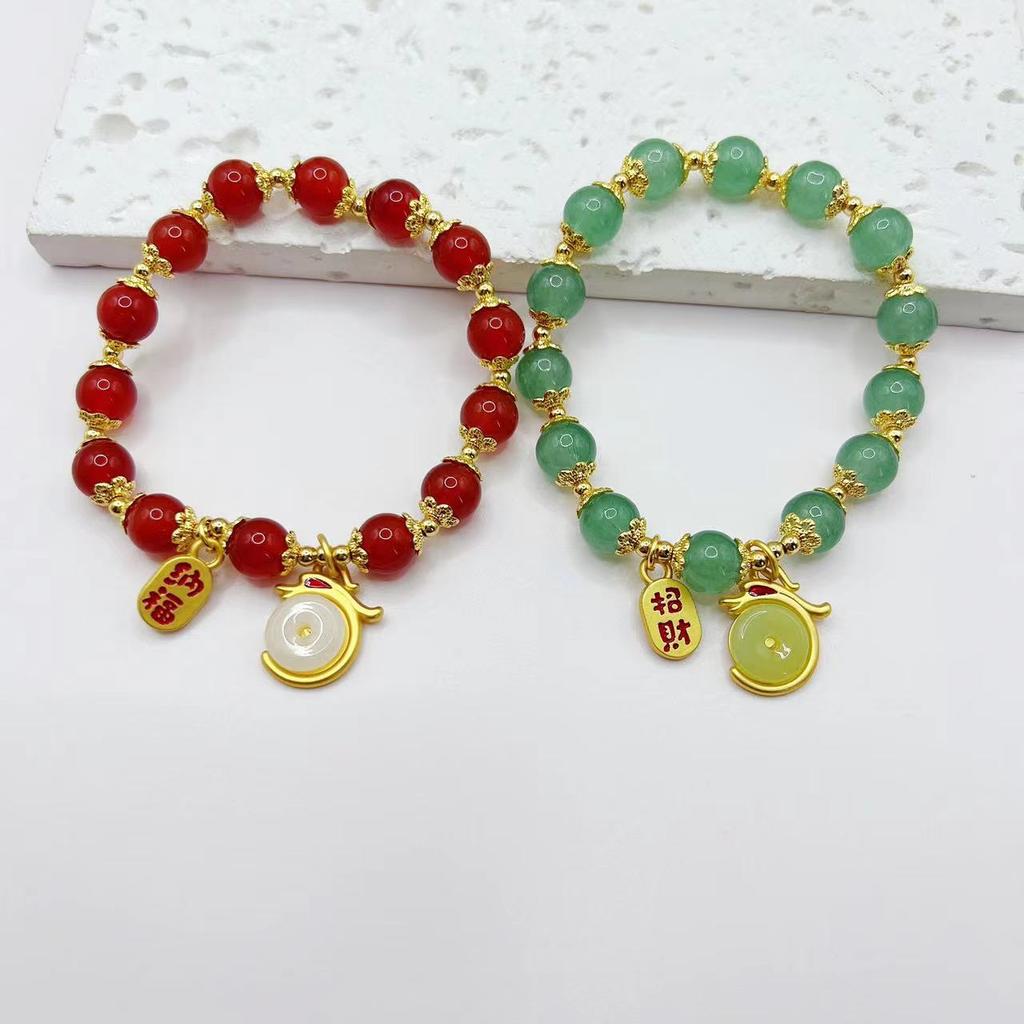 Natural Agate Green Bracelet. Fashion Women Daily Jewelry Lucky Gift