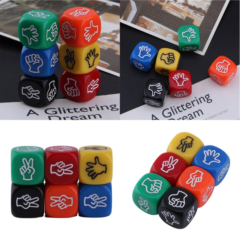 6Pcs/pack 20mm Party Sieves Party Props Funny Game Dices Party Board Game Props Finger Guessing Game Dices Bar Dices