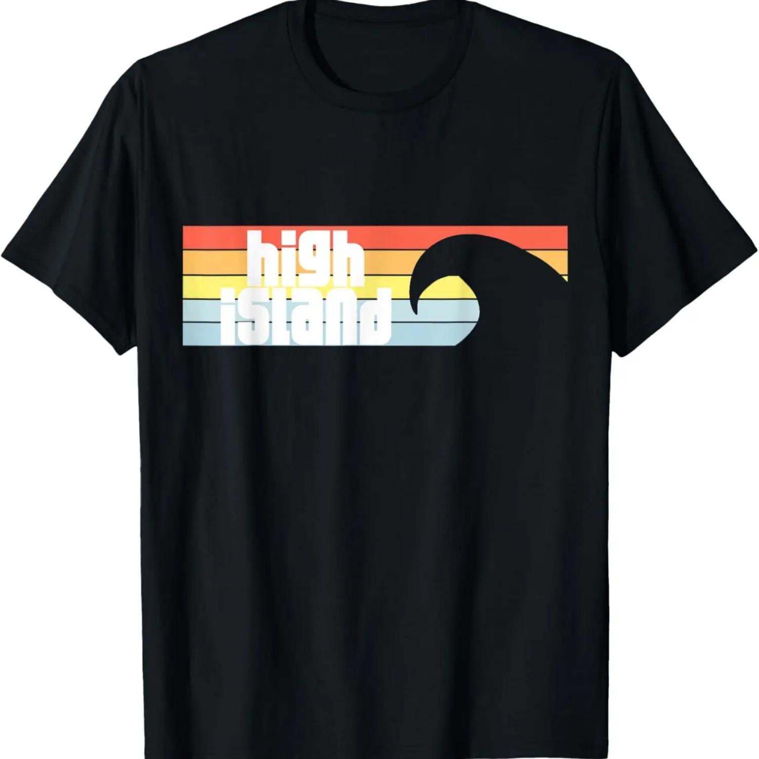 I Love High Island Beach Texas TX Atlantic Wave T-Shirt XXXXXL чёрный