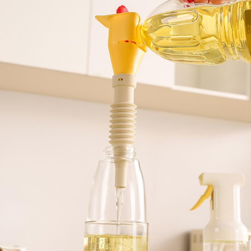 Retractable Oil Pour Spout Durable Flexible Snap On Leak Proof for Household Kitchen Oil Transfer Daily Use