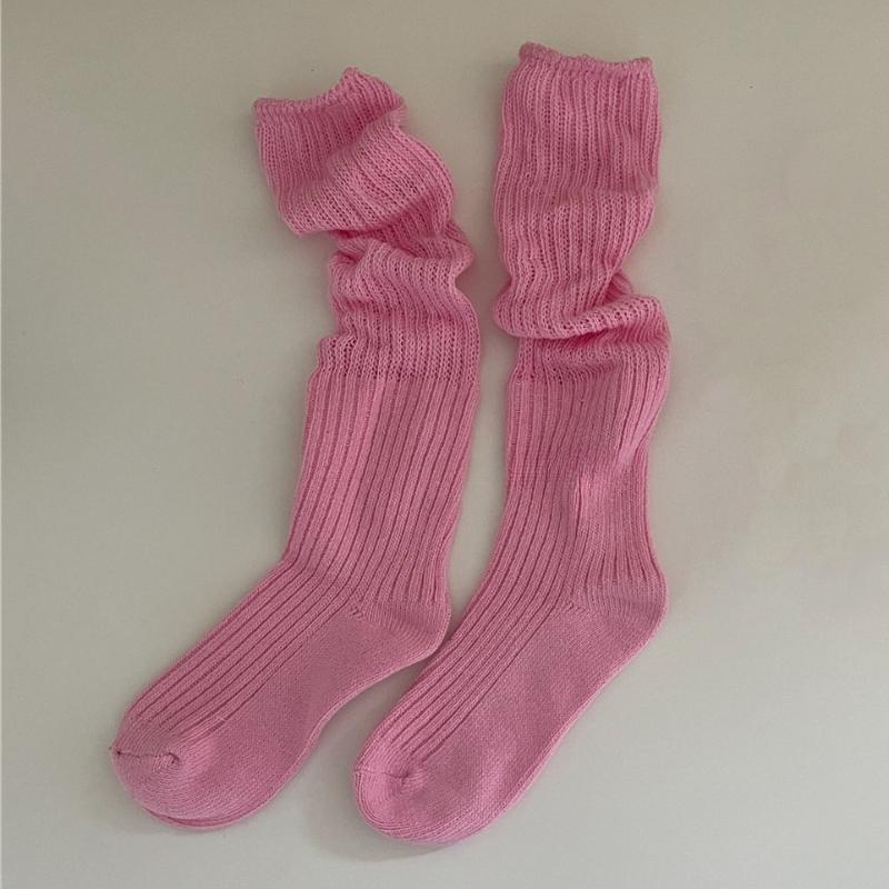 Solid Color Long Socks Stockings Women Jk Japan Style High School Girls Knee Socks Knit Cotton Autumn Winter Warm Socks Stocking