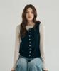 LOSSYROW Button Point Sleeveless Top Navy