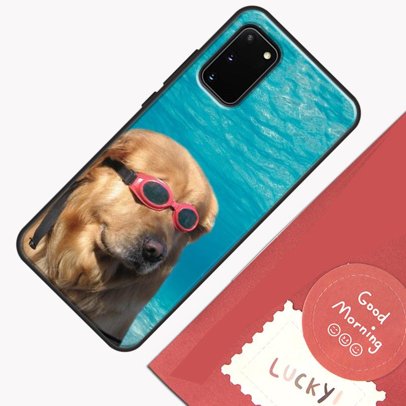 Cartoon Golden Retriever Dog Phone Case For Samsung Galaxy S24 S26 Ultra S20 S21 S22 S23 S25 Plus S10 S25 FE Cover Shell