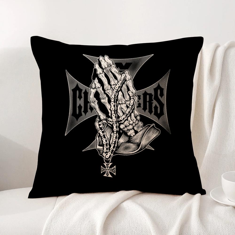 W-West Coast C-Choppers Cushion Cover Summer Coolness Linen Fabric Double-Sided Printing Pillow Case Sofa Home Decor Gift