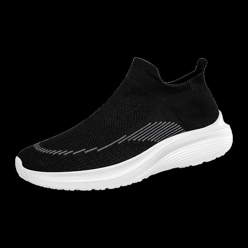 Men's Shoes Spring and Autumn Youth Sports Casual Fly-woven Lightweight Soft-soled Shock-absorbing Socks Large-size Couple Casual Running Shoes
