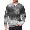 Men's Loose Casual 1/4 Zip Sweatshirt Fashion Printed Long Sleeve Top With Pockets