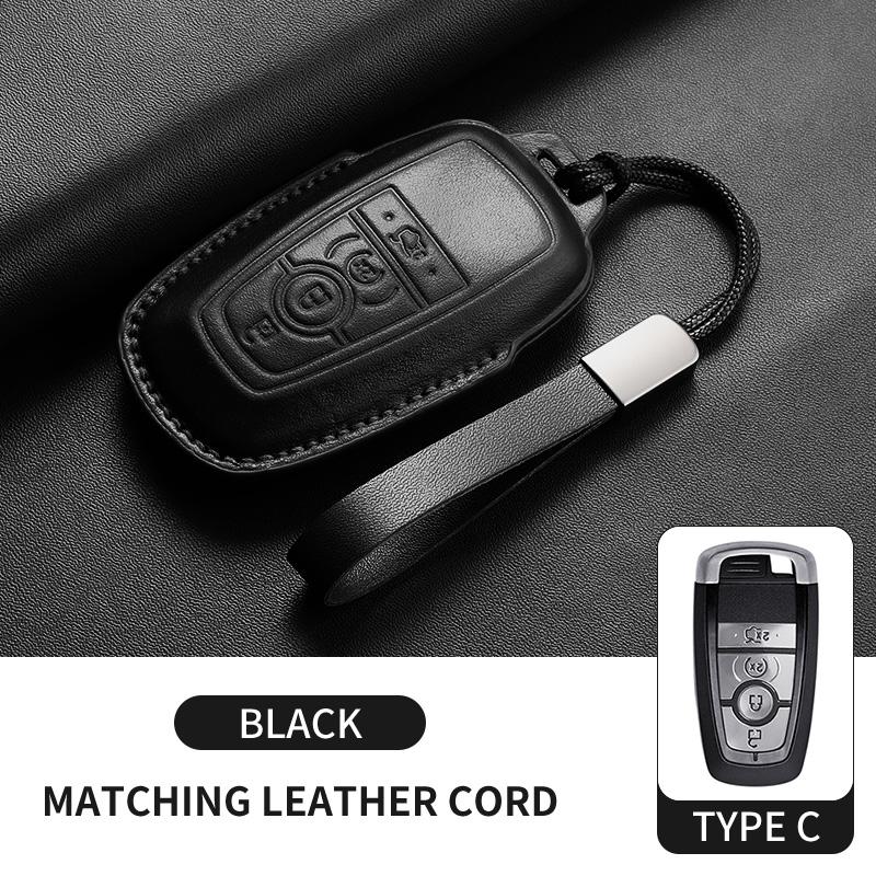

Leather Cars Key Case Cover For Ford Focus Explorer Edge Mustang Fusion Mondeo Kuka Escape F250 F350 F450 F550 Galaxy Protection