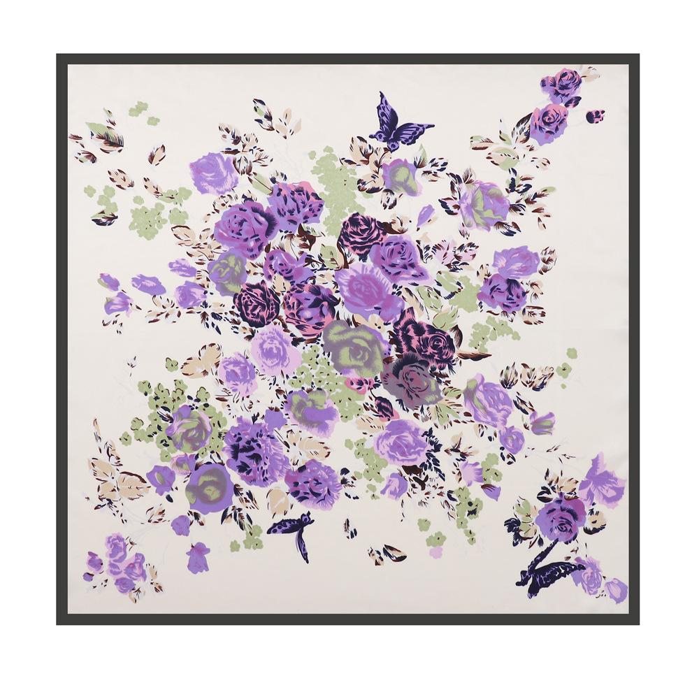 New Rose Silk Scarf 90cm Large Square Scarf Ladies Shawl Fashion Turban