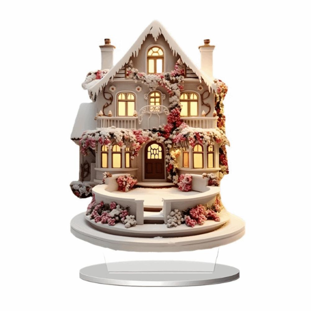Elk Snowman Christmas Scene Ornaments 2D Flat Santa Claus Statue Ornaments Gifts