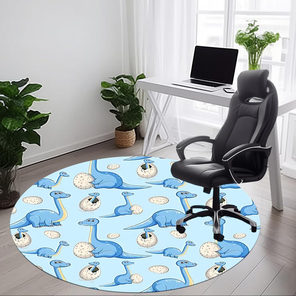 1pc Dinosaur Eggs Carpet for Office Non-Slip, Round Carpet, Soft & Comfortable, Carpet for Office, Lightweight Round Floor Mat