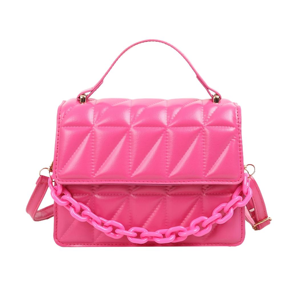 Solid color texture small bag women's autumn 2025 new trendy fashion portable small square bag simple diamond shoulder messenger bag