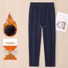 Women's Fleece-Lined Cotton Mom Pants: Warm, Loose Straight-Leg Sweatpants for Autumn & Winter 2025