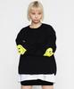 GRAVER [Unisex] Elbow Green Heart Smile Sweatshirt_Black