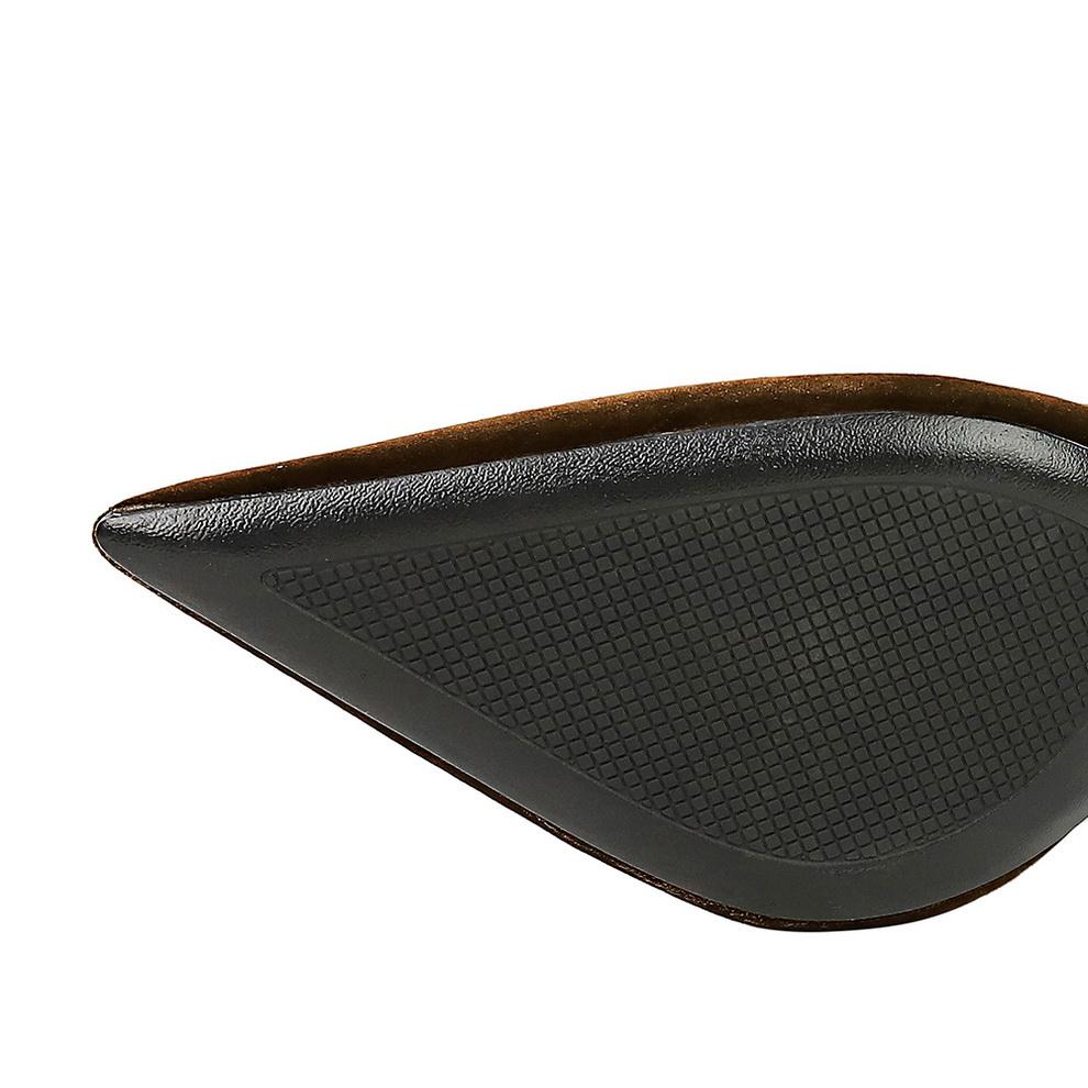 Women's Fashion Thickened Suede Banquet High Heels Shallow Mouth Pointed Single Shoes