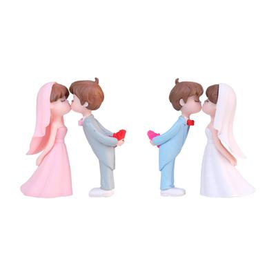 Rustic Wedding Cake Topper Simulated Bride and Groom Kissing Figurines for Art Projects Anniversary Wedding Miniature Scene