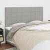 vidaXL Headboard Light Grey 200 X 5 X 118/128 Cm Fabric