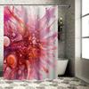 Abstract Flower Shower Curtain Bath Decor for Home Decoration Multicolor Pink Purple Printed Fabric Waterproof Bath Mat Set with