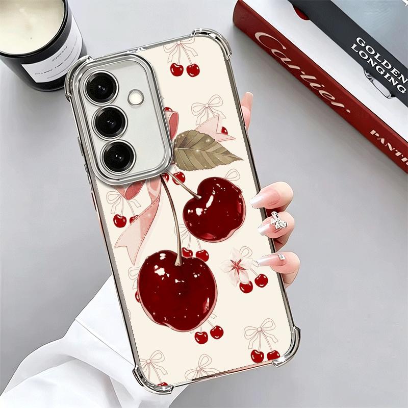 Cherry Bow Sweet Soft Phone Case For Samsung A17 A27 A07 A37 A57 A16 A56 A15 A55 A14 A54 A13 A53 A26 A36 A25 A35 A24 A34 A23 A33
