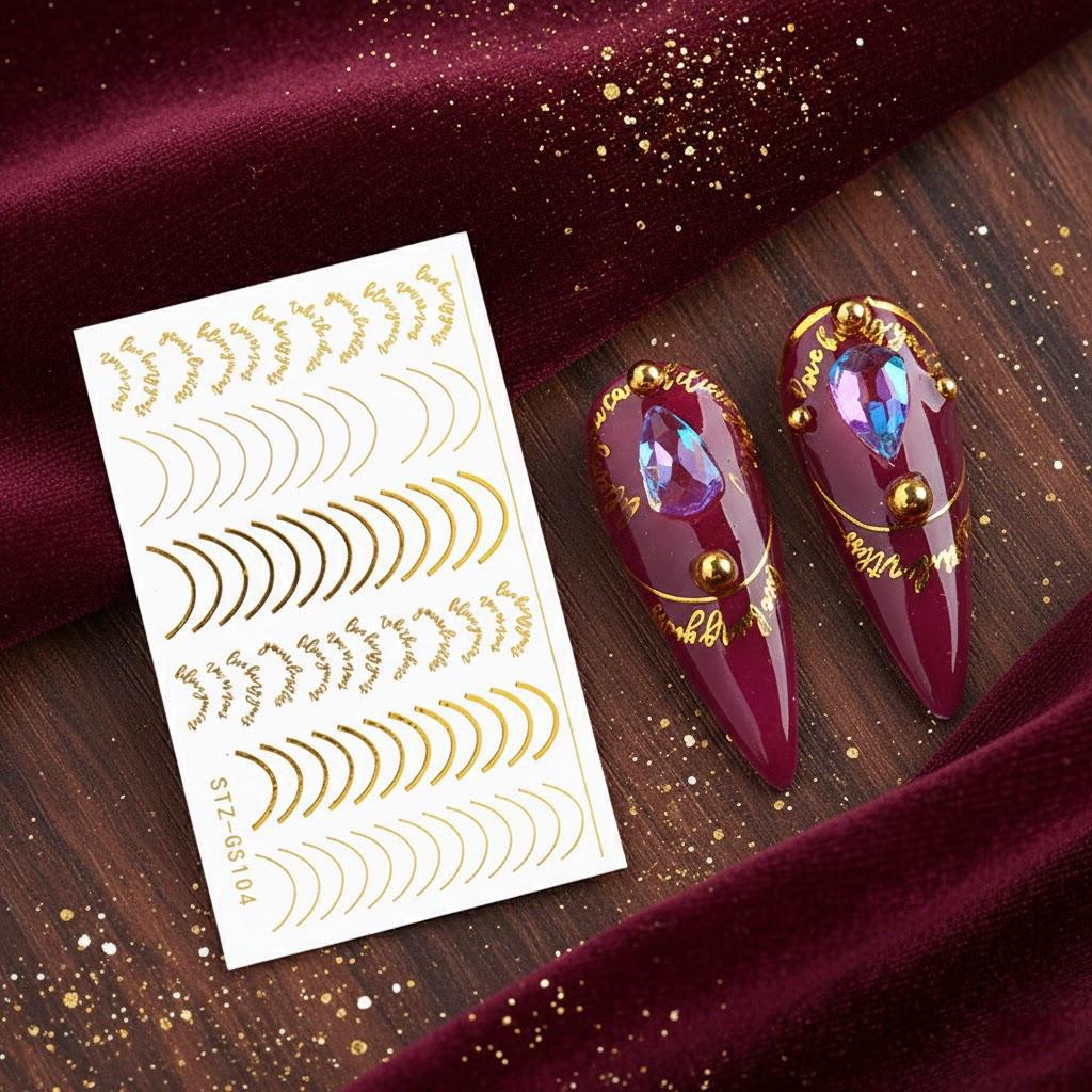 

Striping Tape for Nail Art Moon Stripe Lines 3D Geometry Nail Stickers Gel Polish Decals Nail Design Tools