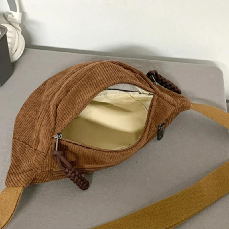A Multi-layered Corduroy Casual Handbag for Women, A Versatile Crossbody Bag for Girls, and A Mobile Phone Case for Outdoor Use