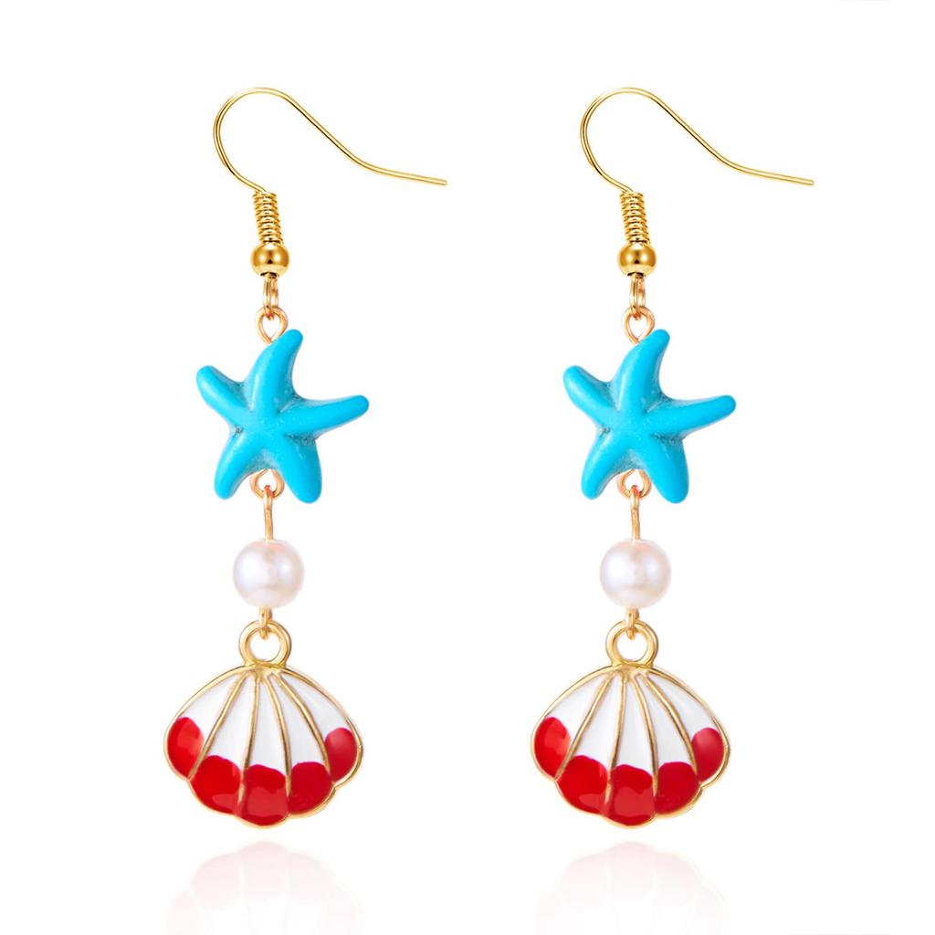 Creative Starfish Shell Stud Earrings - Ocean-inspired Beach Jewelry for Women