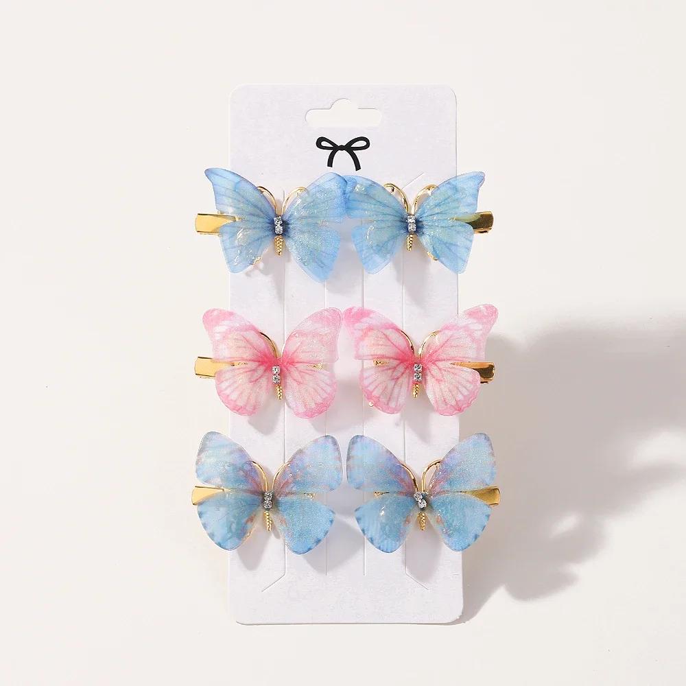 

6/10Pcs Colorful Butterfly Hairpins Girl Hair Clip Barrettes Women Sweet Hair Ornament Rainbow Headwear Fashion Hair Accessories