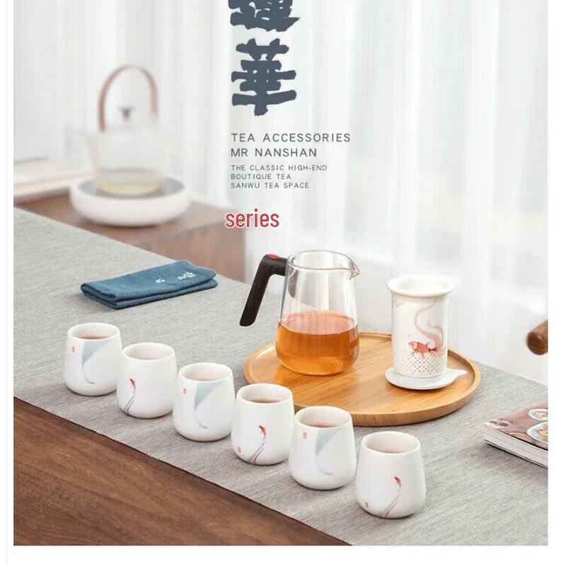 Simple Ceramic Gongfu Tea Set - Lotus Design (9-piece)