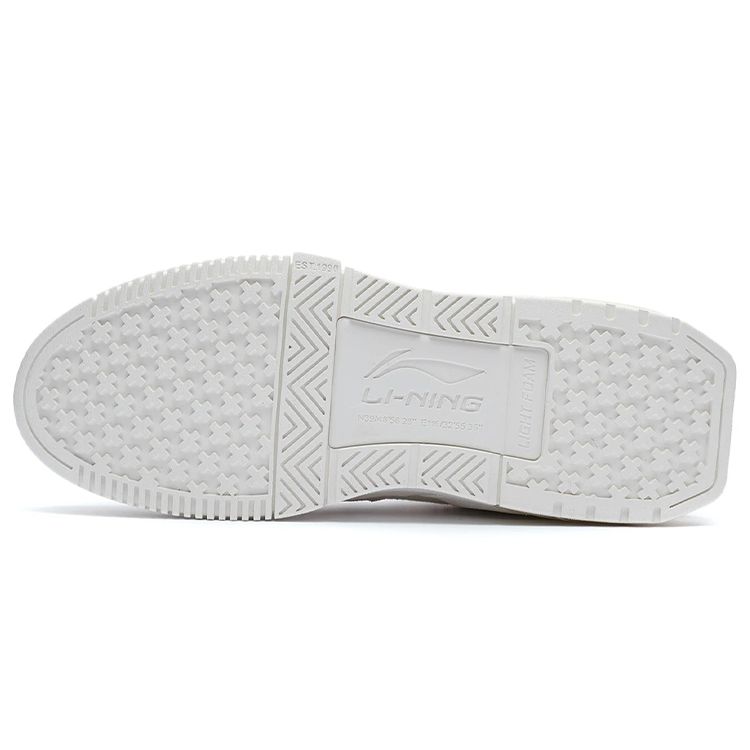 Li Ning Qi Yuan Synthetic Leather Fabric Two-Layer Suede Non-Slip Wear-Resistant Lightweight Mid-Top Sneakers Women sneakers Snow-White AGCR448-2