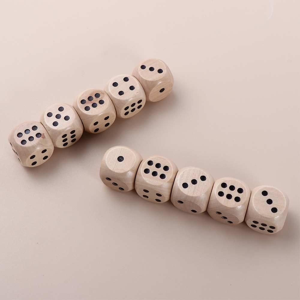Board Games Game Toys Playing Games Desktop Game D6 Dice Wooden Dice Square Point Dice 6 Sided Dice