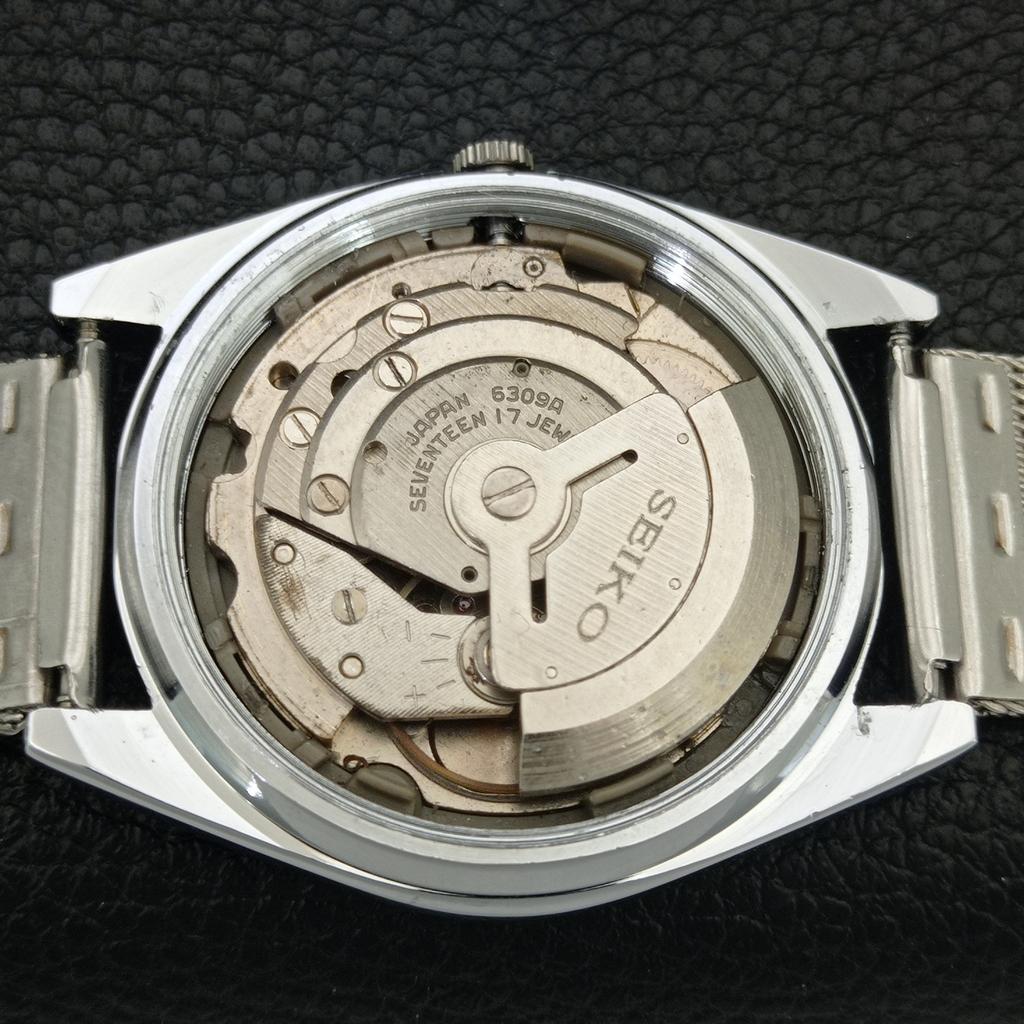 REFURBISHED SEIKO 5 AUTOMATIC 6309A VINTAGE JAPAN MENS SILVER WATCH a442801-1