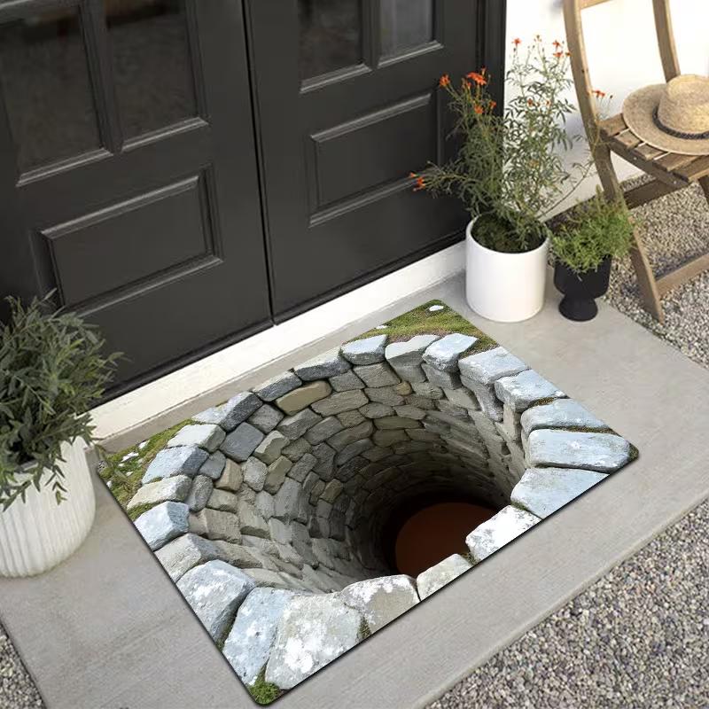 

3D Стереоскопический Визуальный Эффект Коврик для Двери Напольный Коврик Противоскользящий Дизайн Легкая Очистка Удобный и Прочный Машинная Стирка Ковер 30x50cm
